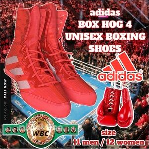 Adidas Box Hog 4 Unisex Boxing Shoes (Lucid Red) Size 11 Men / 12 Women